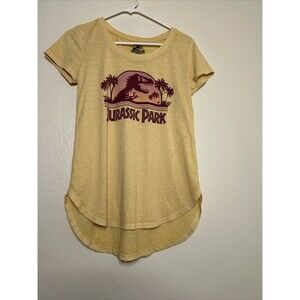 Jurassic Park Woman’s Medium Size T-Shirt - Yellow T Rex Dinosaur